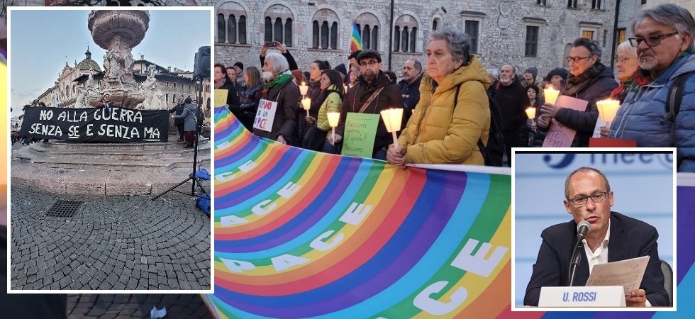 Manifestazione per la pace a Trento, Ferrari porta la bandiera ucraina ma qualcuno le chiede di abbassarla